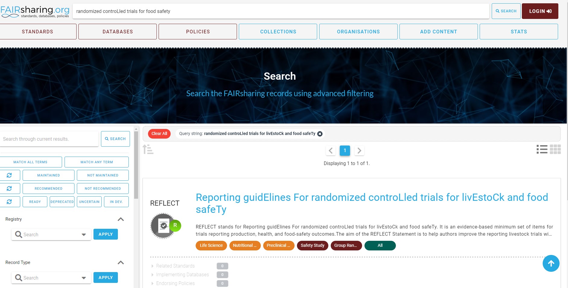 The latest guideline on metadata for randomized controlled trials of live stock and food